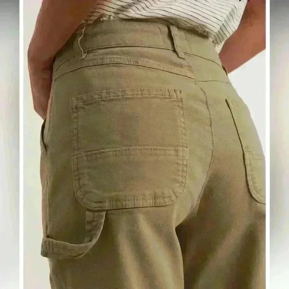 Marine Layer Maya Slim Straight Leg Utility Pants Green Sz 14 - Picture 9 of 11